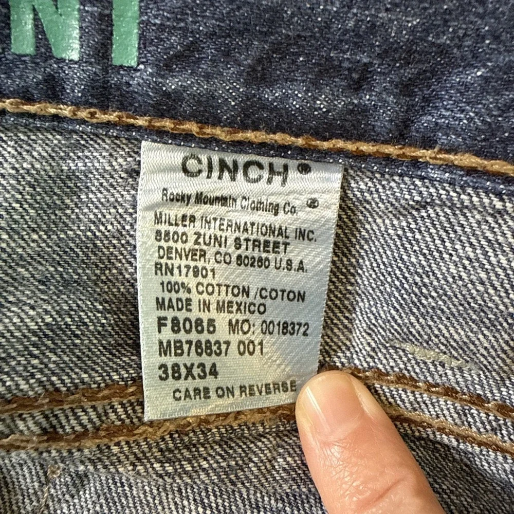 Cinch Men's White Label Jeans Medium Wash Size 38x34